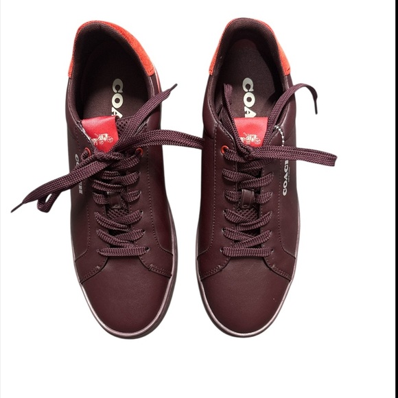 Coach Dark Purple Sneakers Classic Low-Top Design - Picture 1 of 2